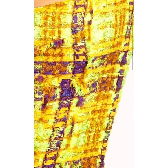 Ramy Brook Marygold Tweed long Overcoat neon colours Small - Picture 3 of 15